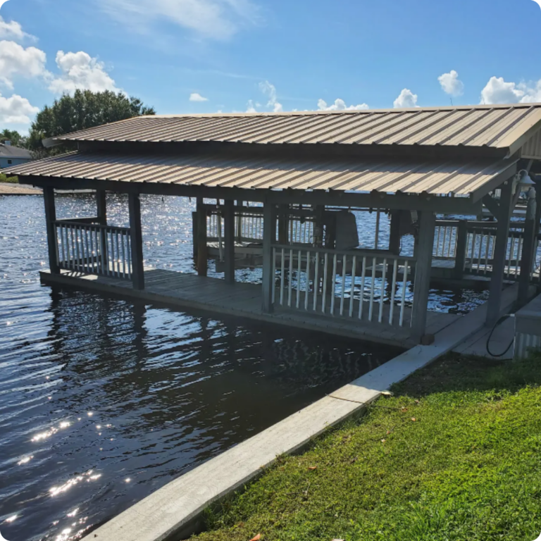 Covered boathouse dock available for rent in Ruskin, FL