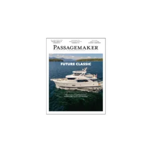 screenshot of a magazine cover that says passagemaker and a photo of a yacht