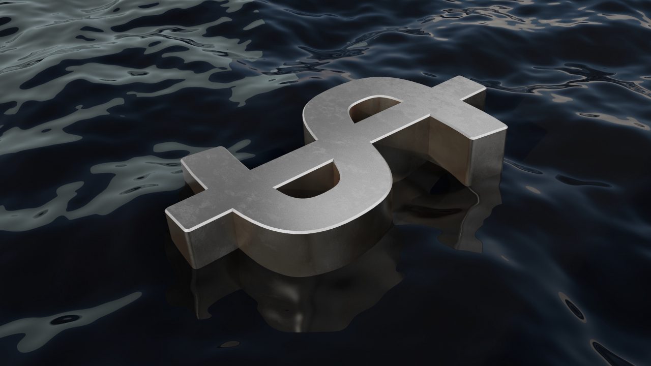 A dollar sign drifts in the water, representing the opportunity for dock owners to earn passive income through Dockshare rentals.